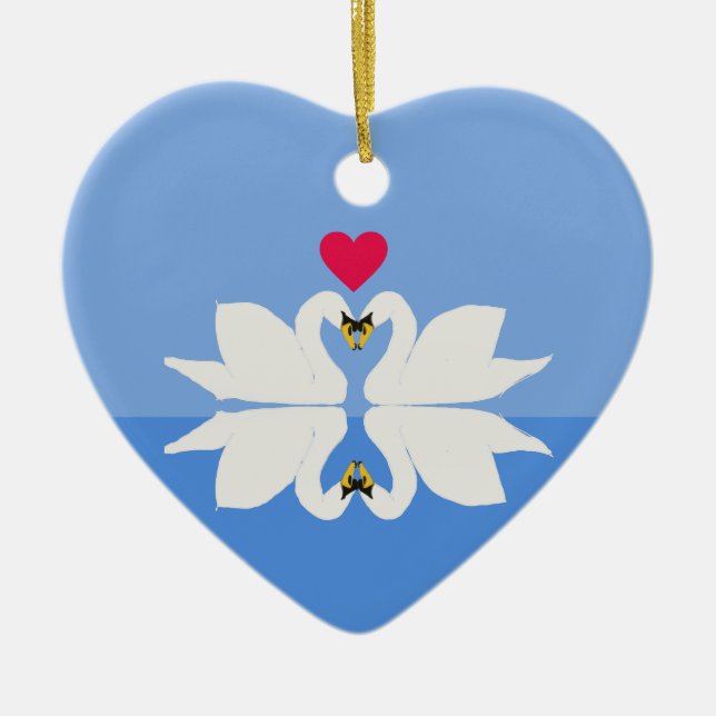 Romantische Jubiläumsfeier Schweizer Herz Keramik  Ornament (Vorne)