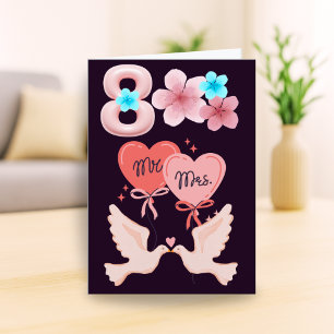 Romantische Jubiläumskarte mit Doves & Blume Karte