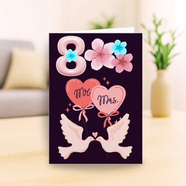 Romantische Jubiläumskarte mit Doves & Blume Karte (Von Creator hochgeladen)
