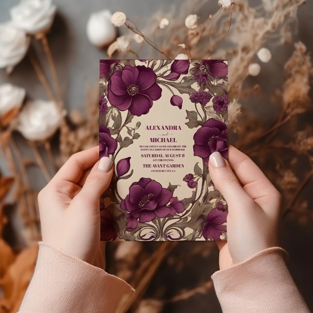 Romantische Jugendstil-Hochzeit Einladung (Von Creator hochgeladen)