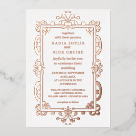 Romantische Jugendstil Hochzeit Rose Gold Folieneinladung