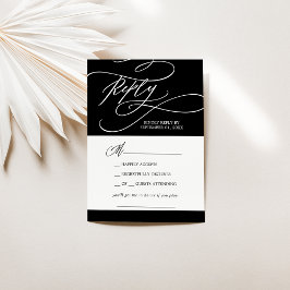 Romantische Kalligrafie | Black Song Request UAWG RSVP Karte