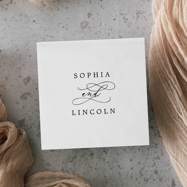 Romantische Kalligrafie | Blüh Wedding Napkin Serviette (Von Creator hochgeladen)