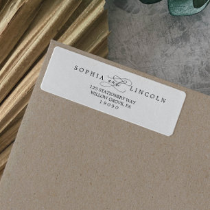 Romantische Kalligrafie Blühe Rücksendeadresse