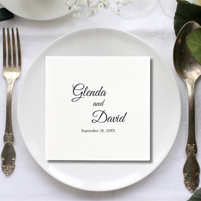 Romantische Kalligrafie Blüht Custom Wedding Serviette (Von Creator hochgeladen)