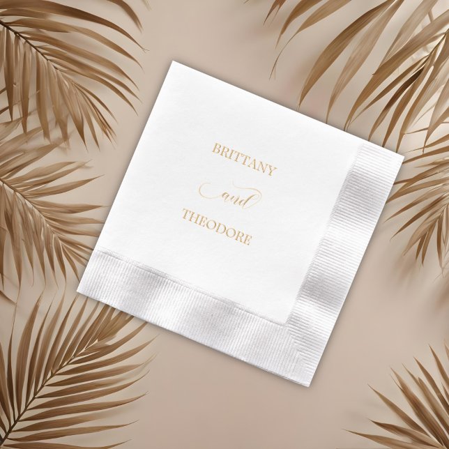 Romantische Kalligrafie Blüht Hochzeit Servietten Mit Folie (Von Creator hochgeladen)