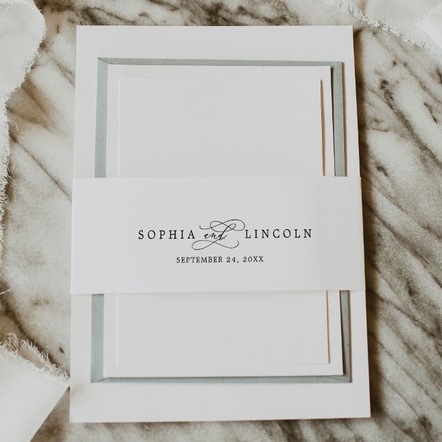 Romantische Kalligrafie | Geblüht Hochzeit Einladungsbanderole (Von Creator hochgeladen)