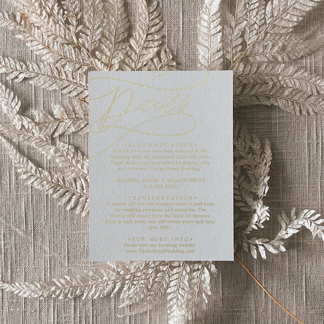 Romantische Kalligrafie Gold Foil Details Karte (Von Creator hochgeladen)