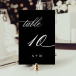 Romantische Kalligrafie Hochzeit Nummer 10, schwar Tischnummer<br><div class="desc">Tabelle 10. Bitte Karo alle verfügbaren Nummern. | Romantische und elegante Wirble Kalligraphie Hochzeitskalibrierung Tischnummer mit Monogrammen. Für eine weiter gehende Anpassung dieses Designs klicken Sie bitte auf den BUTTON BLAU DESIGN TOOL oben!</div>