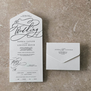 Romantische Kalligrafie: Hochzeit von All In One Einladung