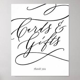 Romantische Kalligrafie-Ornament-Karten und -Gesch Poster
