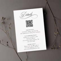 Romantische Kalligrafie QR Code Hochzeitdetails
