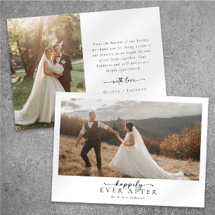 Romantische Kalligrafie-Schrift Foto-Hochzeit Dankeskarte