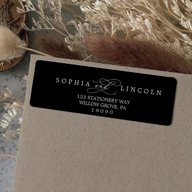 Romantische Kalligrafie, Schwarze Rücksendeadresse (Von Creator hochgeladen)