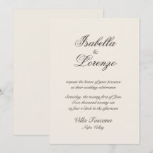 Romantische Kalligrafie Toskana Hochzeitseinladung