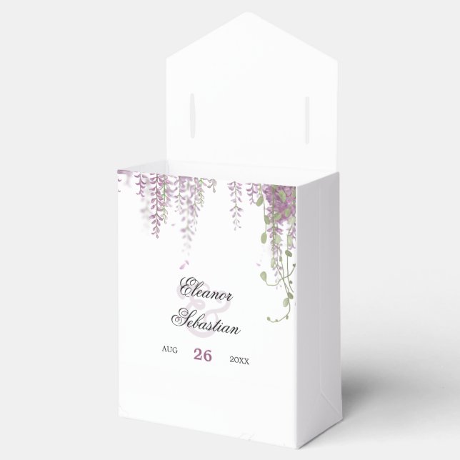 Romantische Kalligrafie Wisteria Wedding Geschenkschachtel (Geöffnet)