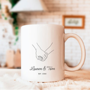 Romantische Kalligraphie Hand in Hand Kaffeetasse