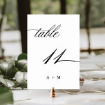 Romantische Kalligraphie Hochzeit Nummer 11, Tischnummer<br><div class="desc">Tabelle 11. Bitte Karo alle verfügbaren Nummern. | Romantische und elegante Wirble Kalligraphie Hochzeitskalibrierung Tischnummer mit Monogrammen. Für eine weiter gehende Anpassung dieses Designs klicken Sie bitte auf den BUTTON BLAU DESIGN TOOL oben!</div>