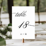 Romantische Kalligraphie Hochzeit Nummer 18, Tischnummer<br><div class="desc">Tabelle 18. Bitte Karo alle verfügbaren Nummern. | Romantische und elegante Wirble Kalligraphie Hochzeitskalibrierung Tischnummer mit Monogrammen. Für eine weiter gehende Anpassung dieses Designs klicken Sie bitte auf den BUTTON BLAU DESIGN TOOL oben!</div>