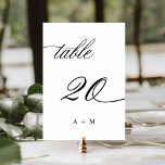 Romantische Kalligraphie Hochzeit Nummer 20, Tischnummer<br><div class="desc">Tabelle 20. Bitte Karo alle verfügbaren Nummern. | Romantische und elegante Wirble Kalligraphie Hochzeitskalibrierung Tischnummer mit Monogrammen. Für eine weiter gehende Anpassung dieses Designs klicken Sie bitte auf den BUTTON BLAU DESIGN TOOL oben!</div>