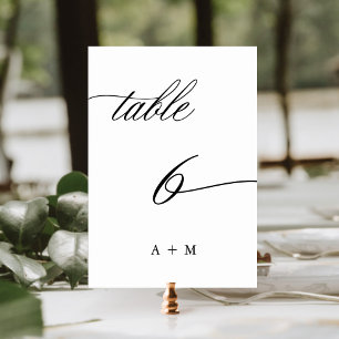Romantische Kalligraphie Hochzeit Nummer 6, Tischnummer