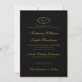 ROMANTISCHE KALLIGRAPHIE UND KLASSIKER MONOGRAMM W EINLADUNG