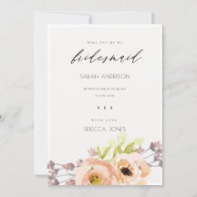 ROMANTISCHE KARTE, LILA, BLUE FLORAL BRIDESMAID CA