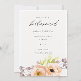 ROMANTISCHE KARTE, LILA, BLUE FLORAL BRIDESMAID CA EINLADUNG