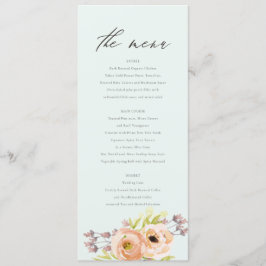 ROMANTISCHE KARTE, LILA, BLUE FLORAL MENU CARU MENÜKARTE