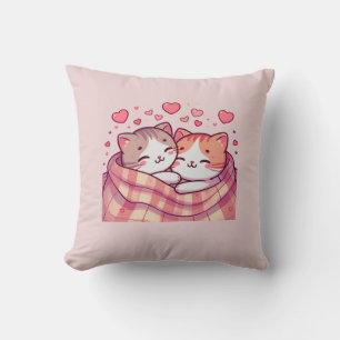 Romantische Katzen, glücklicher Valentinstag Kissen
