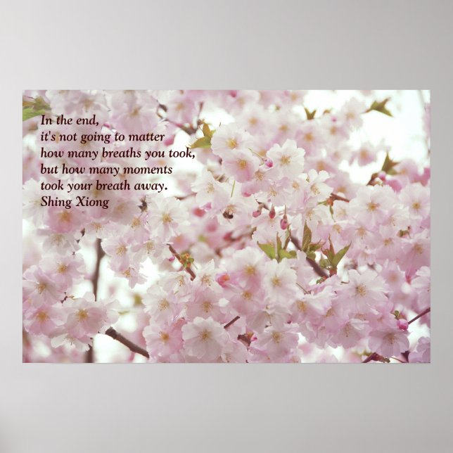 Romantische Kirschblüten und kleines Bienenposter Poster (Vorne)