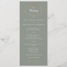 Romantische Klassik-Salbei-Mono-Hochzeit Programm