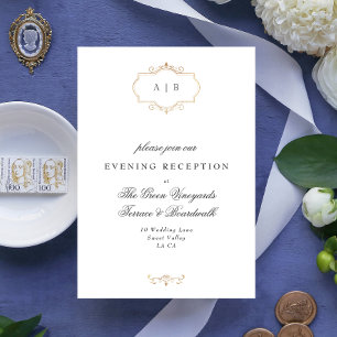 Romantische klassische Goldhochzeit Begleitkarte