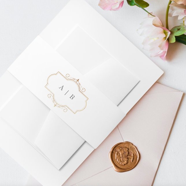 Romantische klassische Goldhochzeit Einladungsbanderole (Von Creator hochgeladen)