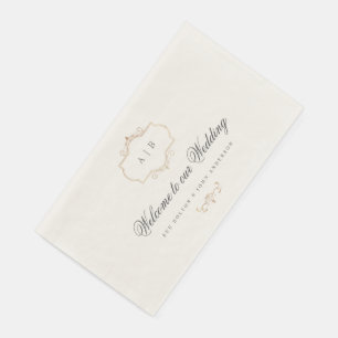 Romantische klassische Goldhochzeit Serviette
