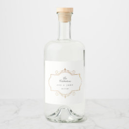 romantische klassische Mono-Hochzeit Alkoholflaschenetikett