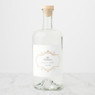 romantische klassische Mono-Hochzeit Alkoholflaschenetikett