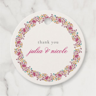 Romantische klassische Pearl Swan Floral Frame Wed Geschenkanhänger