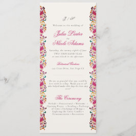 Romantische klassische Pearl Swan Floral Frame Wed Programm