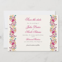 Romantische klassische Pearl Swan Floral Frame Wed Save The Date