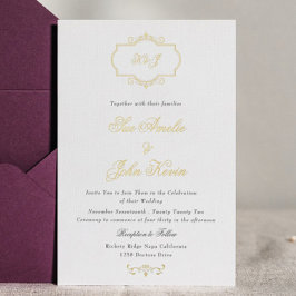 Romantische klassische reale Goldhochzeit Folieneinladung