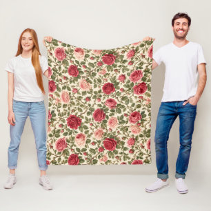 Romantische klassische Rosenreben-Kunst Fleecedecke