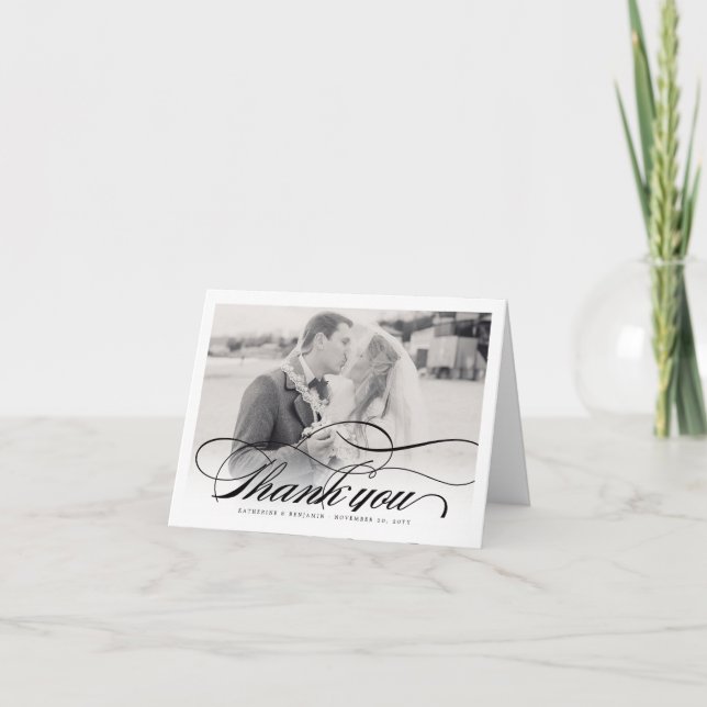 Romantische Klassische Schrift Foto Hochzeit Viele (Vorderseite)
