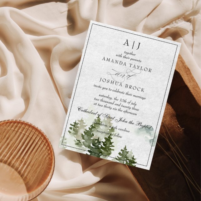 Romantische Klassische Schrift Rustikale Hochzeits Einladung (Von Creator hochgeladen)