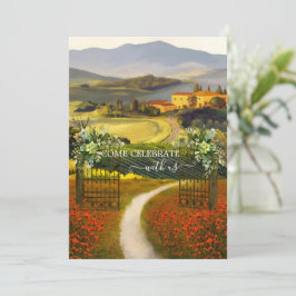 Romantische Kunst Italienisches Landhaus Einladung
