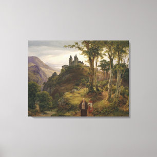 Romantische Landschaft mit Klosteranlage Leinwanddruck