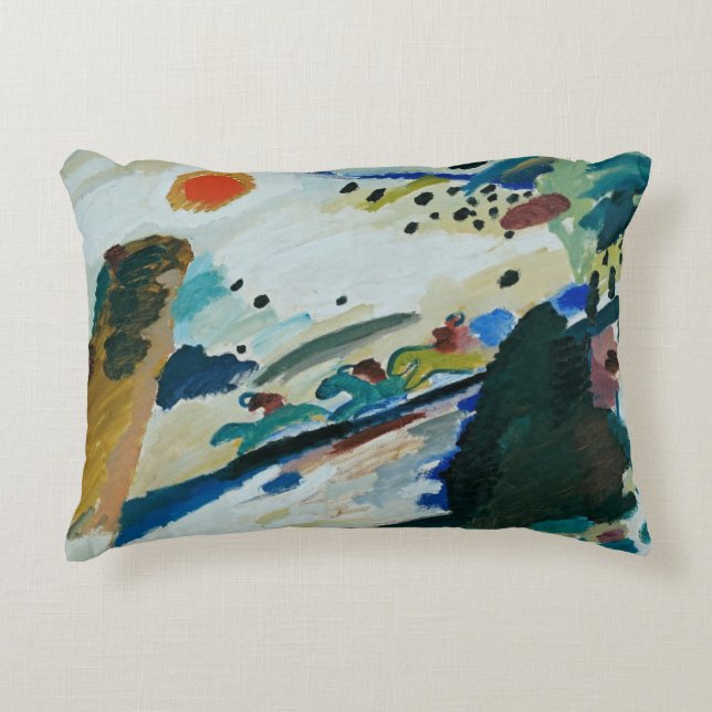 Romantische Landschaft von Wassily Kandinsky Dekokissen (Vorderseite)