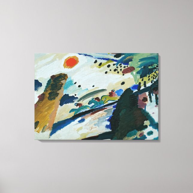 Romantische Landschaft von Wassily Kandinsky Leinwanddruck (Vorderseite)