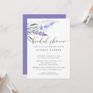 Romantische Lavendel-Blumen-Aquarell-Brautparty Einladung