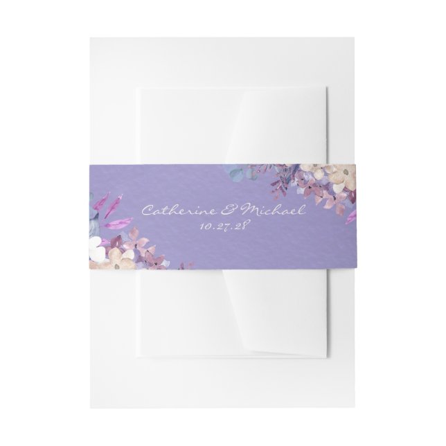 Romantische Lavendel-Hochzeit mit floralen Farben Einladungsbanderole (Vorderseite Beispiel)